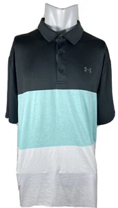 Under Armour The Playoff Polo Tri Color Mens Size 2XL Heat Gear Loose - Picture 1 of 4