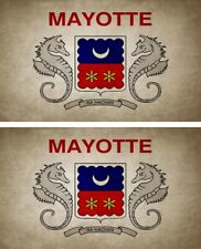 2x Sticker Flag Vintage Distressed yt Mayotte