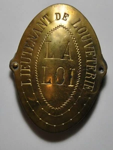 Plaque de métier - VILLIERS BONNEUX 1936 A. CHEVALLIER lieutenant de louveterie - Picture 1 of 2