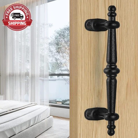 Barn Door Pull Handle, 9" Heavy Solid Cast Iron Gate Handle, Rustic Door Handle Cover