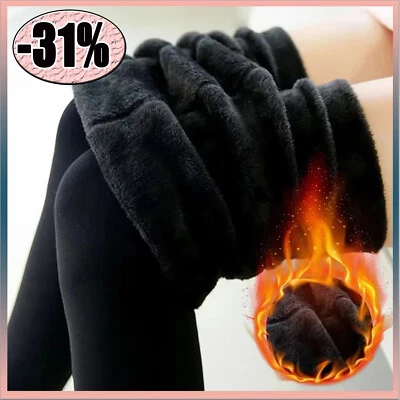 Ladies Thermal Fleece Lined Thick Warm Winter High Waist Tummy Control Leggings - Image 1 of 4