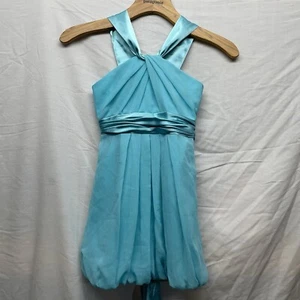 Fancy dress halter chiffon pleated girls wedding flower girl dance x-small small - Picture 1 of 12