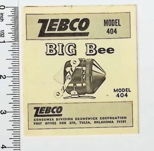 Carrete de pesca Zebco Big Bee 404 manual lista de piezas carretes de pesca antiguos - Imagen 1 de 2