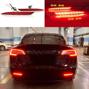 2017-2023 For Tesla Model 3 Led Rear Fog Lights Turn Signal Lights Brake Lights - Picture 1 of 10