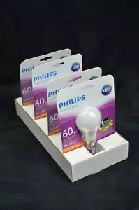 4 pack Philips NEW 60w Soft White A19 Sensor DUSK to DAWN 8w LED Light Bulb - Picture 1 of 3
