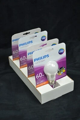 4 pack Philips NEW 60w Soft White A19 Sensor DUSK to DAWN 8w LED Light Bulb - Image 1 of 3