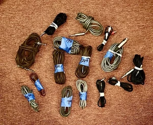 Lot 15 VINTAGE ELECTRIC GUITAR Cords AMP CORDs EXTENSION 3 Ft To 24 Ft 1960-70s - Picture 1 of 24