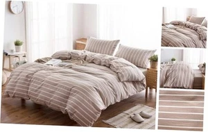 100% Washed Cotton Duvet Cover Set Super Soft Breathable Comfy Natural Linen - Picture 1 of 7