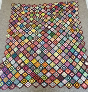 Vintage Multi-Color Crochet Granny Square Afghan Blanket Throw 72 x 84 - Picture 1 of 3