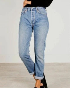 Vintage LEVIS 501 High waist rise Dad JEANS (tag W28) W26 L32 size 8 womens - Picture 1 of 20