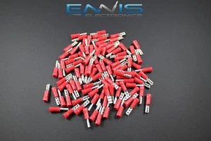 18-22 GAUGE 500 PK VINYL RED QUICK DISCONNECT FEMALE .110 TERMINAL CONNECTOR - Picture 1 of 4