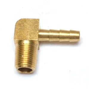3/16 Id Hose Barb Elbow 1/8 Male Npt Brass Fitting Air Water Oil Gas Fuel - Picture 1 of 7