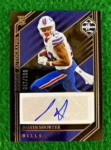 2023 Panini Limited #223 RC Auto SP #’ed 47/199 Justin Shorter Vegas Raiders - Picture 1 of 3