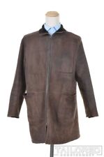 JIL SANDER Solid Brown Shearling Sueded Sheep Jacket Coat - EU 48 / US 38 / M