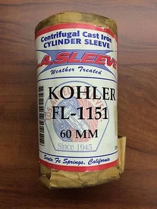 MANGA CILÍNDRICA KOHLER K340 RLC 1976-1979 MÁQUINA DE NIEVE FL-1151 60 MM MANGA LA - Imagen 1 de 4