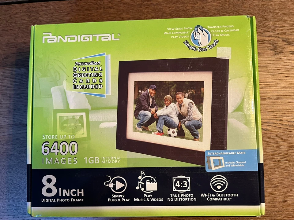 Pandigital Digital Photo Frame 8 Inch 1 GB P18056W01B #18414 - Image 1 of 4