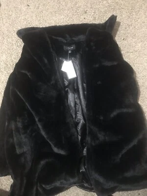 Abrigo de piel negro CoffeeShop NY 1x precio de venta sugerido por el fabricante 140 USD Foto 1 de 4