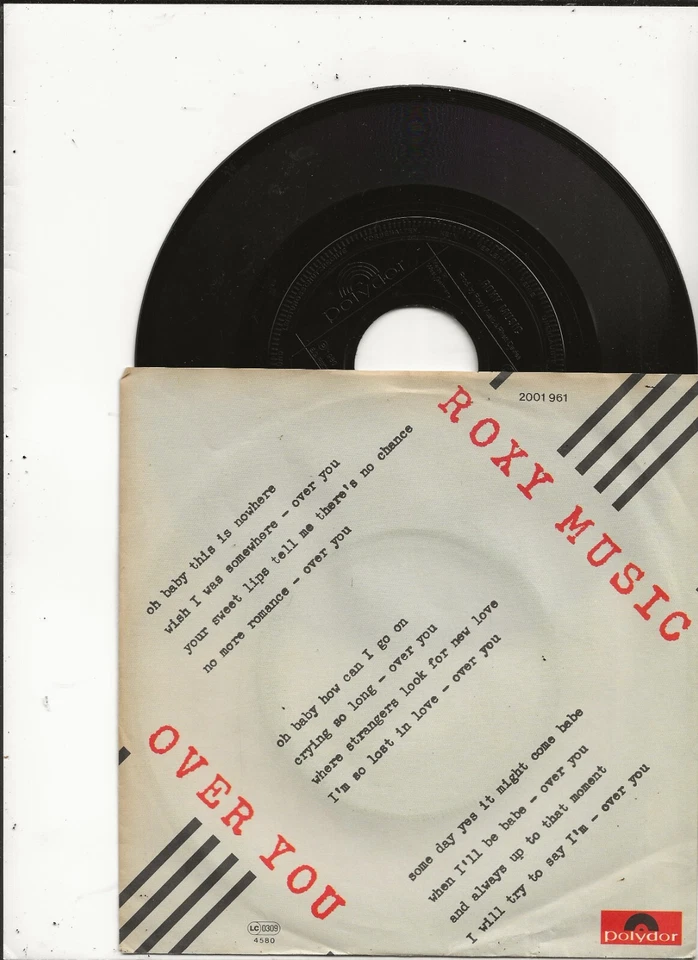 ROXY MUSIC OVER YOU 1980 SINGLE FROM GERMANY, BLACK INJECTION LABELS - Image 1 of 1