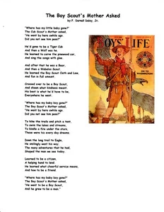 Boy Scout Poem suitable for framing - "The Boy Scout's Mother Asked" signed ! - Picture 1 of 3
