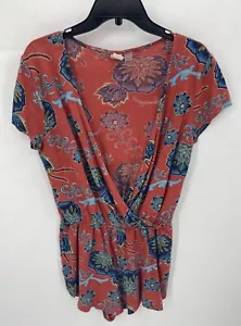 Roxy Strampler Damen klein Boho Blumen tiefer V-Ausschnitt Flügelärmel - Bild 1 von 7