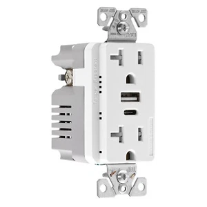 Eaton TRUSBAC20W-BOX USB A&C Charger Duplex Receptacle TRUSBAC20WBOX White - Picture 1 of 4