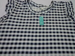 NWT Maurices Size  4x Womens  Navy Blue  & White White Checked Shirt