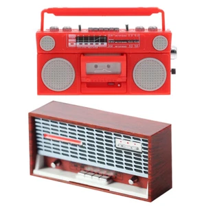 2 Pcs Simulation Retro Radio Doll House Accessories Toddler Baby - Picture 1 of 12