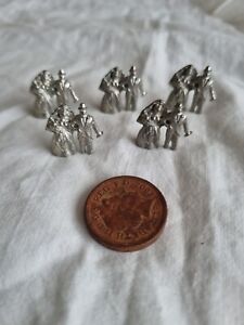 Five Miniature Metal Bride & Groom Figures For Dolls House, Crafts, Jewellery