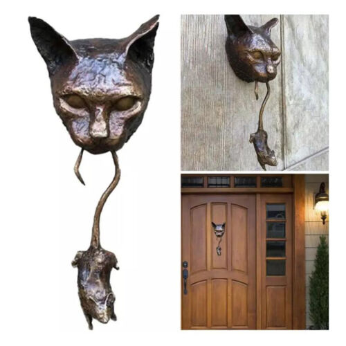 3D Katzenbiss Maus Tier Wandkunst Skulptur Spielzeug Zuhause Wohnzimmer Tür Handwerk