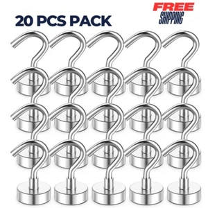 20 Pack Magnetic Hooks Heavy Duty 25Lbs Strong Magnet Hooks for Kitchen Home - Picture 1 of 6