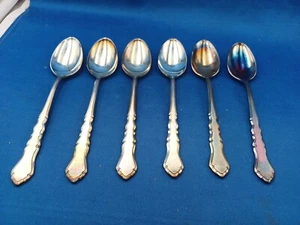 Lot of 6 International Silver CENTENNIAL Silverplate Teaspoons 6 1/8" "W" Mono - Bild 1 von 6