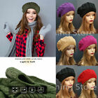 Women's Soft Lightweight Crochet Beret Women Solid Color Beret Hat Fall Spring