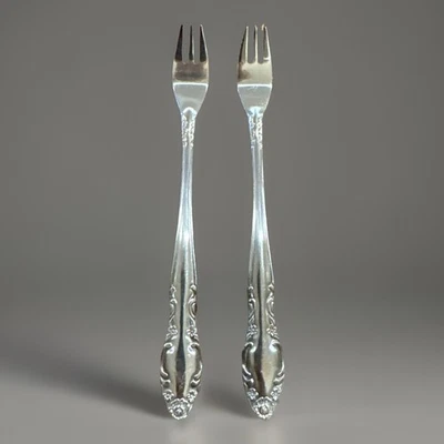 "Juego de 2 tenedores de cóctel de acero inoxidable Oneida Northland Royal Ballad Corea 6"" de colección" Foto 1 de 4