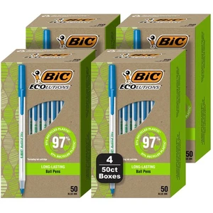 Ecolutions Round Stic Kugelschreiber, Mittlere Spitze 1,0 mm, 200 Stück Packung, Blau... - Bild 1 von 7