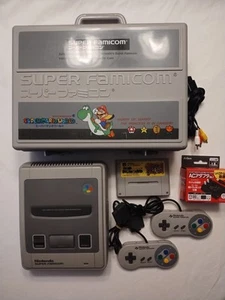 Super Nintendo Famicom SNES Console System Super Mario World Case Bundle WORKS - Picture 1 of 10