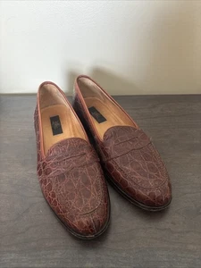 Zelli Tuscany Genuine Crocodile Penny Loafers Men’s Size 11.5 N - Picture 1 of 9