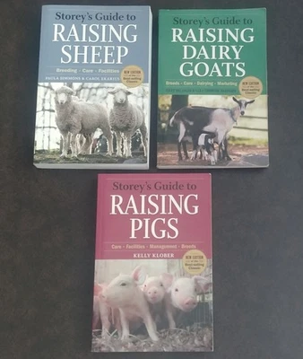 Storey's Guide to Raising Sheep / Goats / Pigs [Lot of 3 Books] Breeding, Care - Image 1 of 4