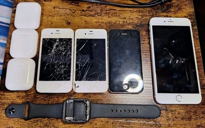 Iphones (4), Apple Watch (1), Airpods Cases (3) (No Earbuds Inside) - Image 1 of 4