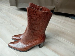 De colección A. Marinelli Mujer Alda Cuero Tooled Brasil - Imagen 1 de 9