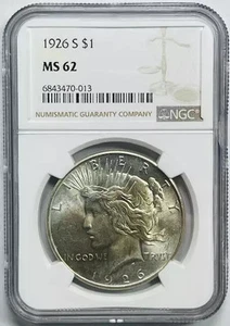 1926 S Peace Dollar NGC MS-62 - Picture 1 of 2