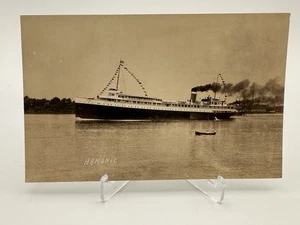 RPPC Steamship Hamonic Great Lakes Canada Real Photo Postcard c1910s - Picture 1 of 6