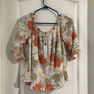 Blusa floral de manga corta Three Eight Two para mujer talla grande nueva con etiquetas - Imagen 1 de 5
