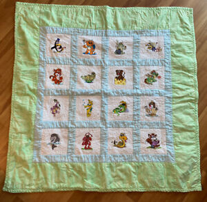 Baby Quilt Little Boy/Girl Animal Character MACHINE EMBROIDERED 39” X 39” Turtle