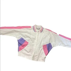 Vintage Nordstrom Cropped Sports Jacket Womens XS White Lightweight Collared - Picture 1 of 14