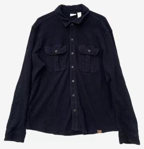 L.L. Bean BeanBuilt Men’s L Black Waffle Knit Overshirt Jacket – Traditional Fit - Picture 1 of 3