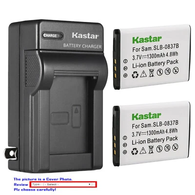 Carregador de parede CA bateria Kastar para Samsung SLB-0837B SLB-0837(B) Digimax SL201 - Imagem 1 de 4