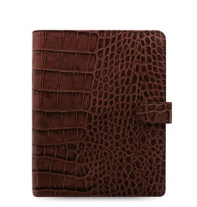 Filofax A5 Clásico Cocodrilo Organizador Planificador Diario Cuero Castaño - 026017 - Imagen 1 de 6