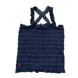 Ralph Lauren Girl’s Size Medium 8-10, Navy White Striped Smocked Cotton Tank Top - Picture 1 of 15