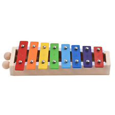 8 Keys Compact Size Xylophone Glockenspiel with Wooden Mallets Percussion J2D9
