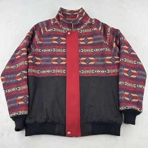 Pendleton Jacket Mens Large Red Aztec Opening Ceremony Navajo Wool Coat Vintage - Picture 1 of 11